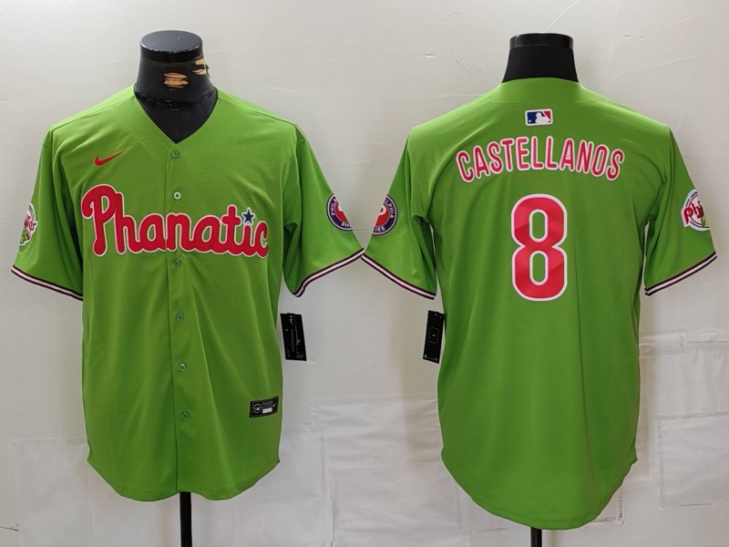 Men's Philadelphia Phillies Nick Castellanos #8 Green Limited Jersey